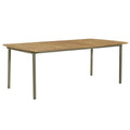 9 Piece Natural Wood and Grey Metal Outdoor Dining Set B371
