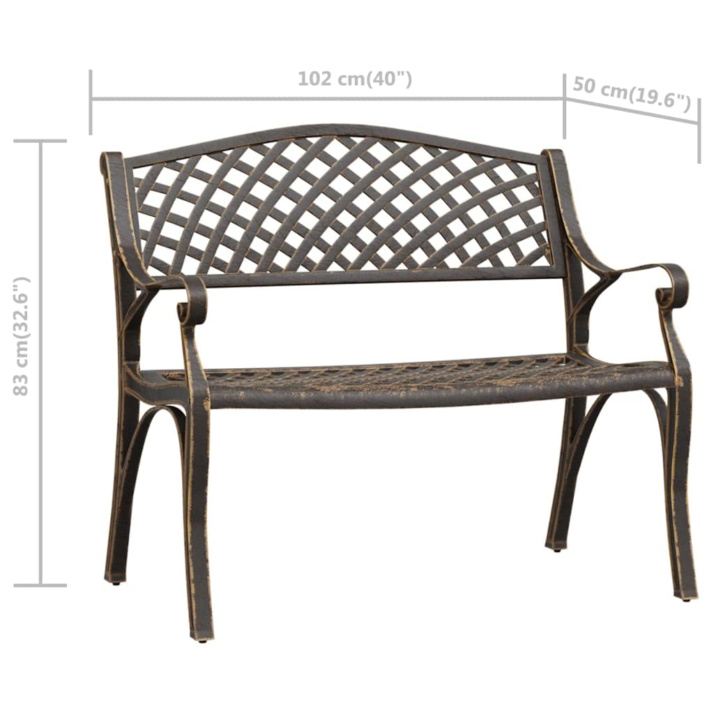 Cast Aluminum and Cast Iron Garden Bench M81611