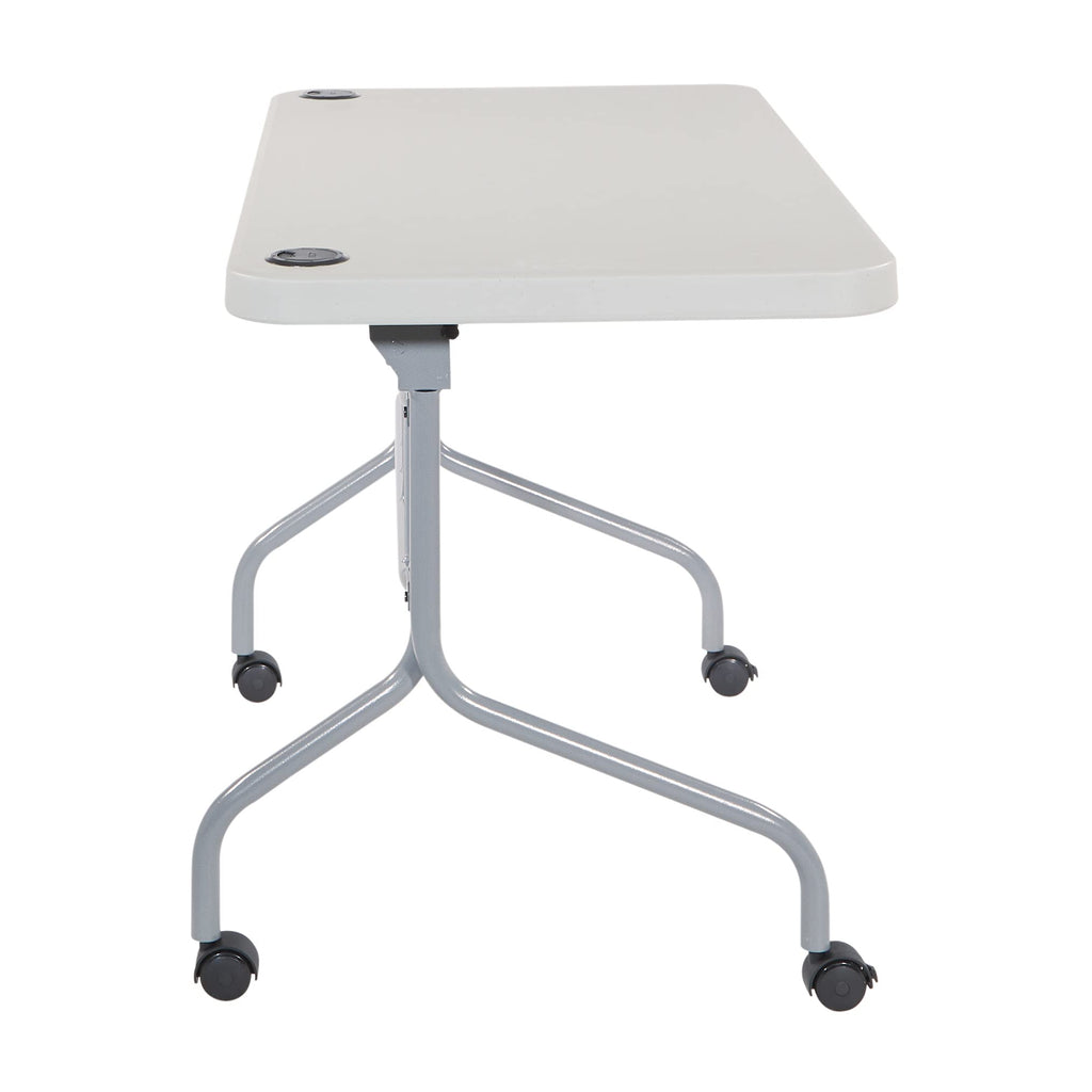 Light Gray Resin Multipurpose Flip Training Table with Locking Casters M2670