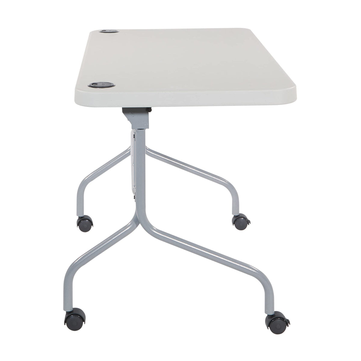 Light Gray Resin Multipurpose Flip Training Table with Locking Casters M2670