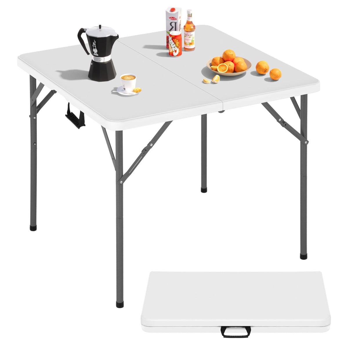 34 Inch Square Folding Table White P631665