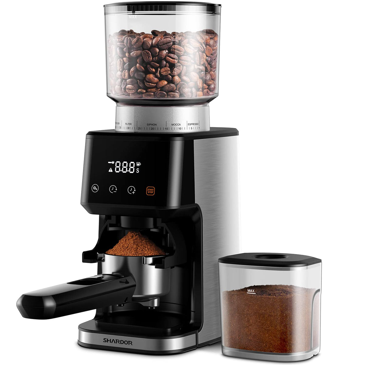 Electric Conical Burr Coffee Grinder with Timer L644070