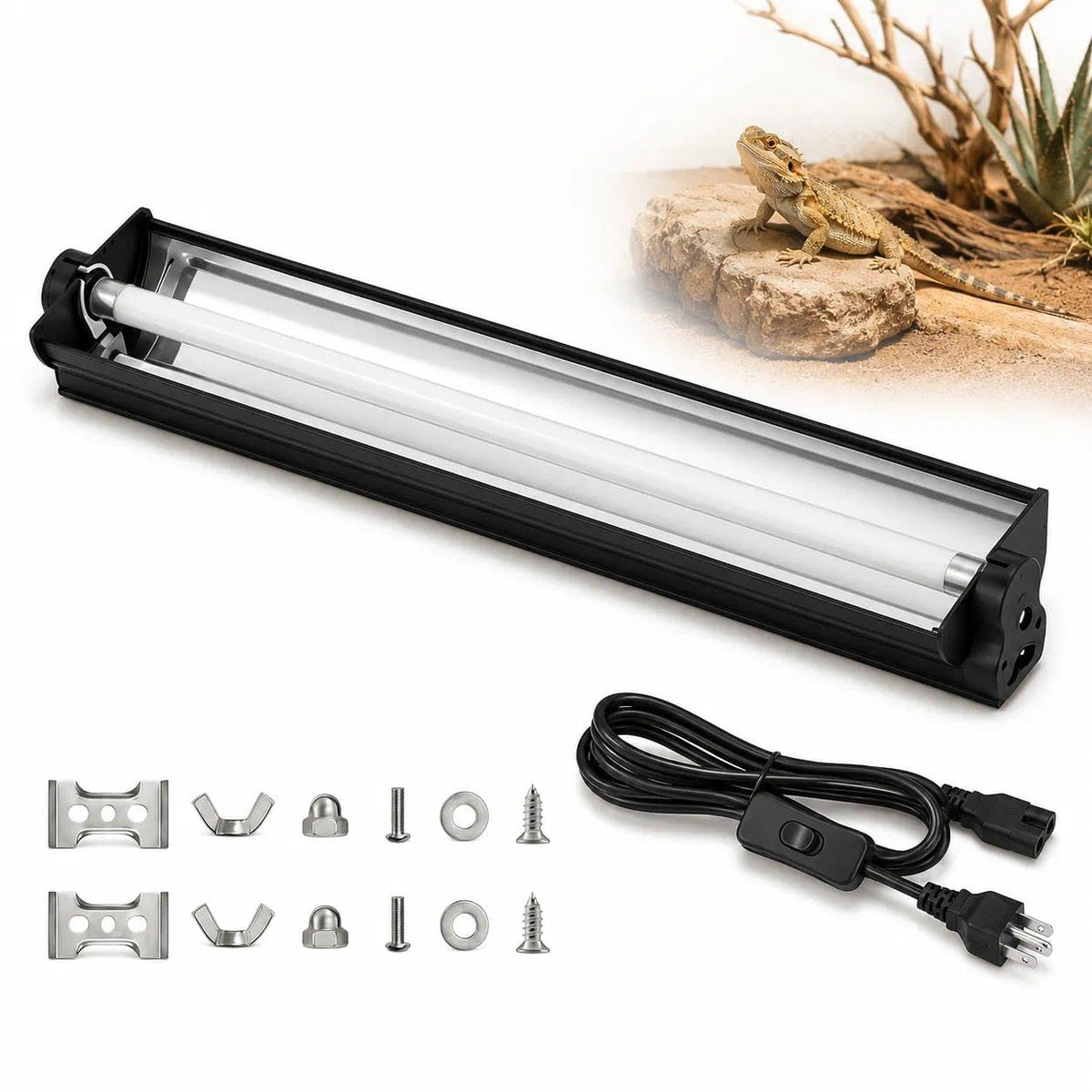 8W 10.0 12 Inch T5 UVB Reptile Light Fixture with Bulb H1102