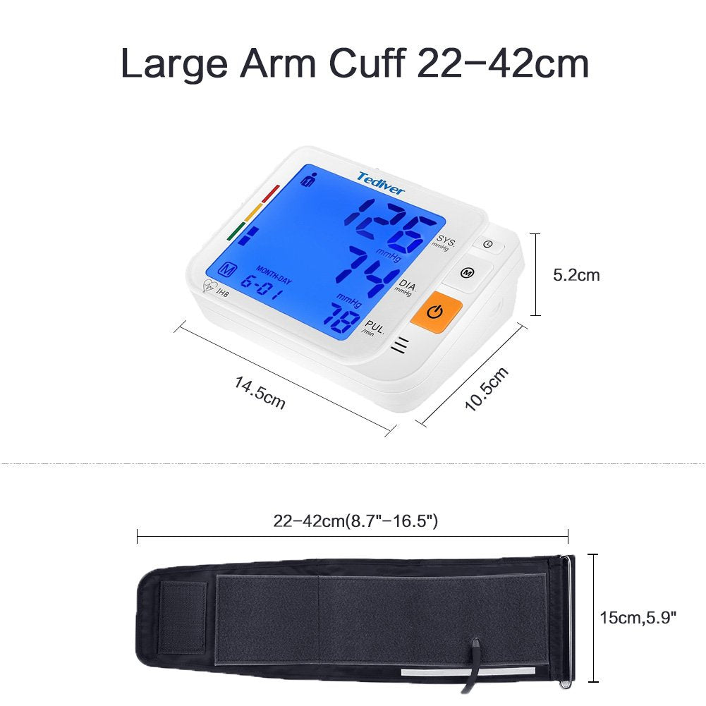 Digital Blood Pressure Monitor, Large Cuff, Upper Arm Blood Pressure Machine D488