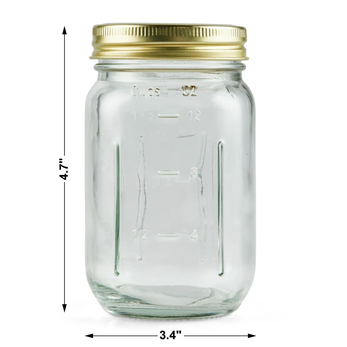 16 oz Regular Mouth Glass Canning Jars with Lids and Rings, 12-Pack M839157
