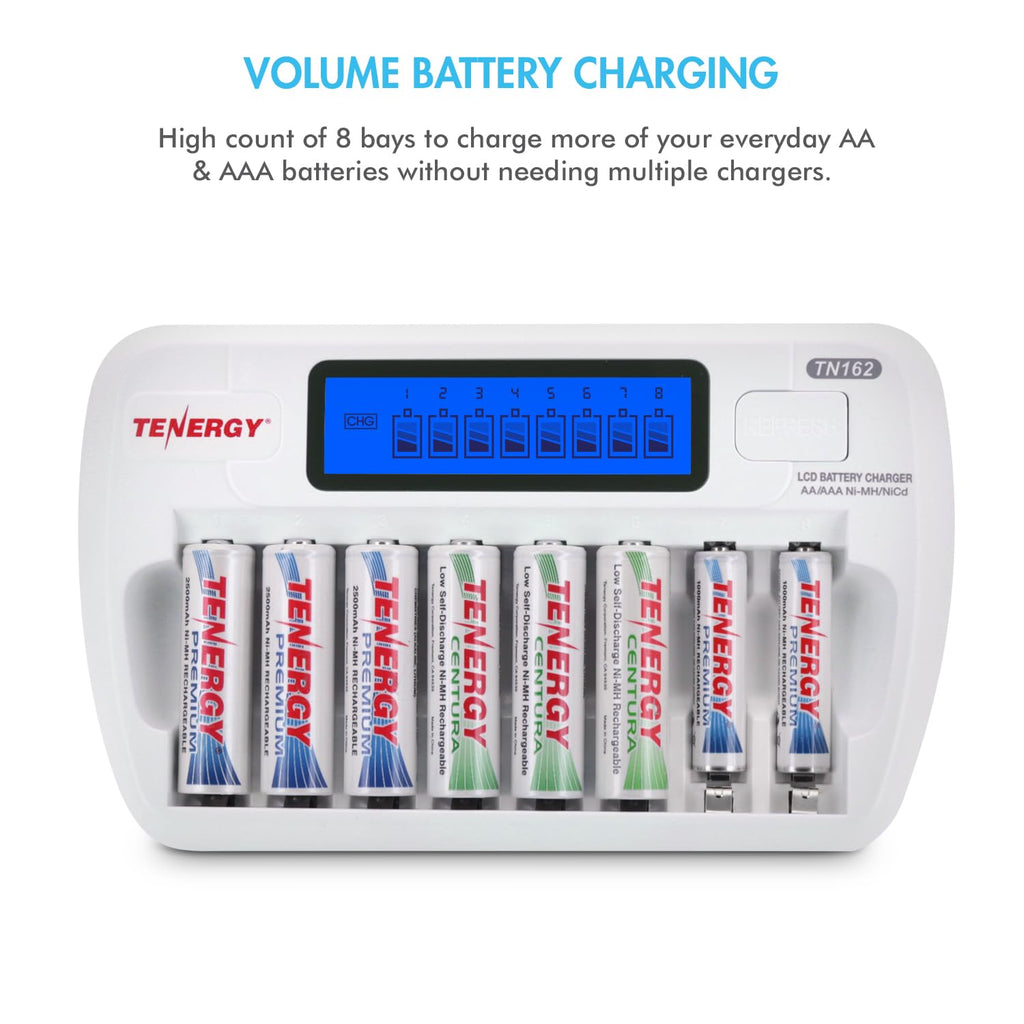 8-Bay Smart LCD Battery Charger for AA/AAA NiMH/NiCd Batteries C511