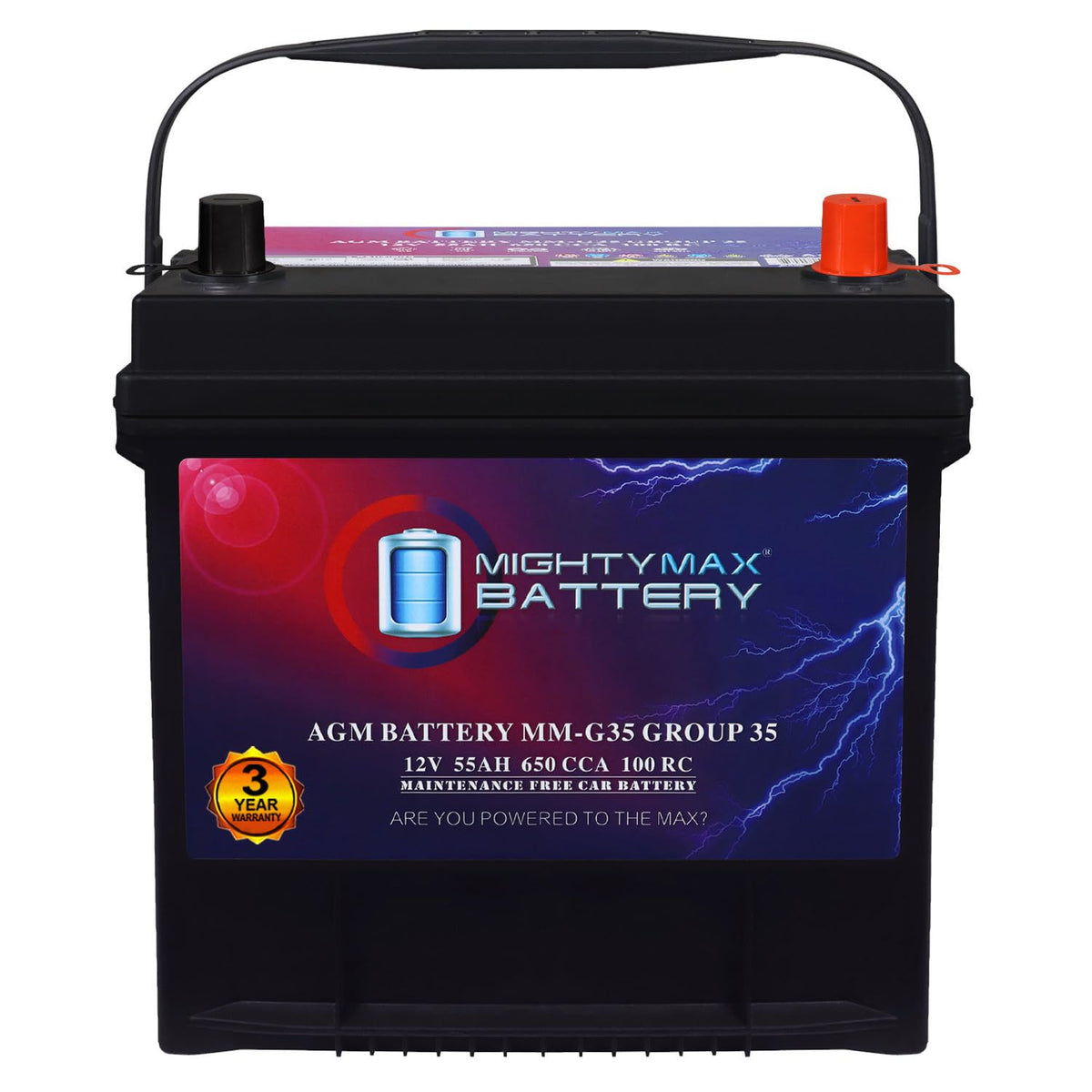 12V 55Ah AGM Replacement Battery Y73557