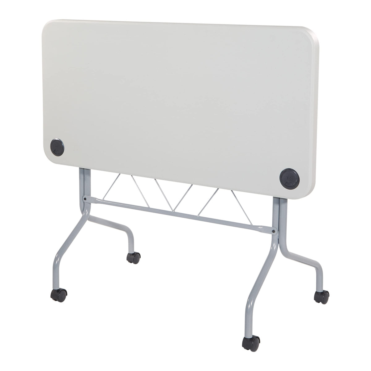 Light Gray Resin Multipurpose Flip Training Table with Locking Casters M2670