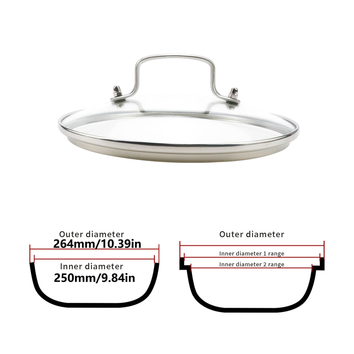 10" Tempered Glass Lid R14389
