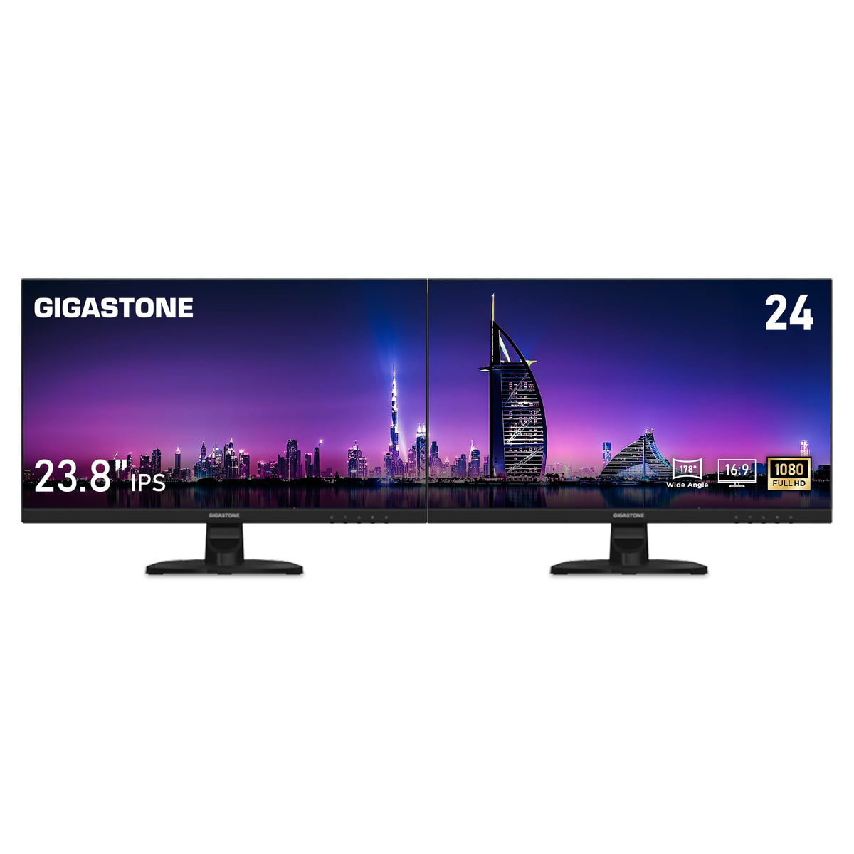 24 inch IPS LED Monitor 2-Pack 75Hz FHD Frameless X113929