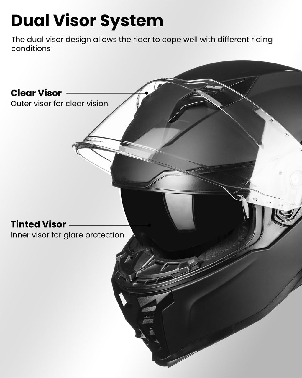Full Face Motorcycle Helmet DOT Approved J33247