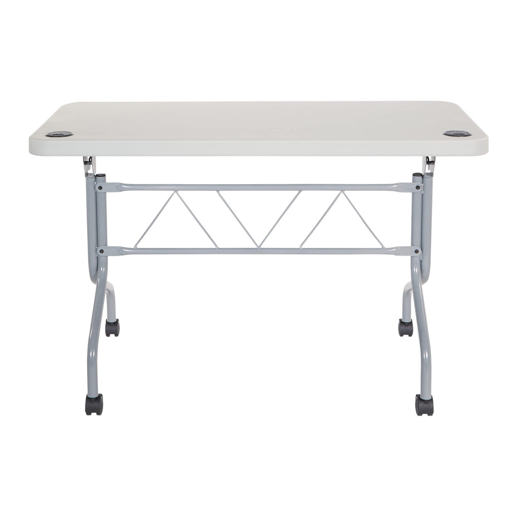 Light Gray Resin Multipurpose Flip Training Table with Locking Casters M2670