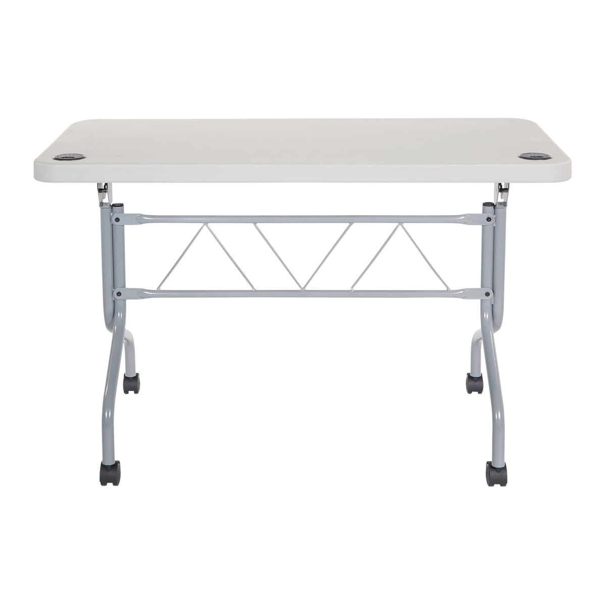 Light Gray Resin Multipurpose Flip Training Table with Locking Casters M2670