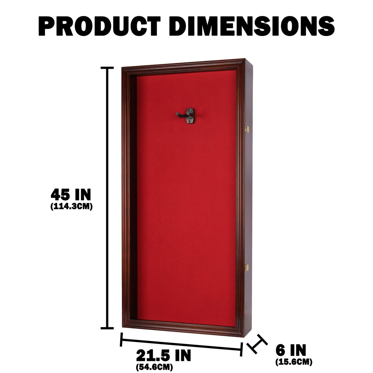 45" Acoustic Guitar Display Case Cabinet Wall Mountable Mahogany Finish X625