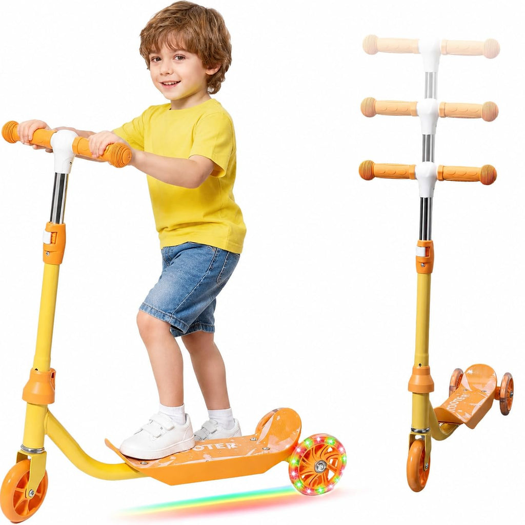 LED Light Up 3 Wheel Kids Scooter with Adjustable Handlebar W214366