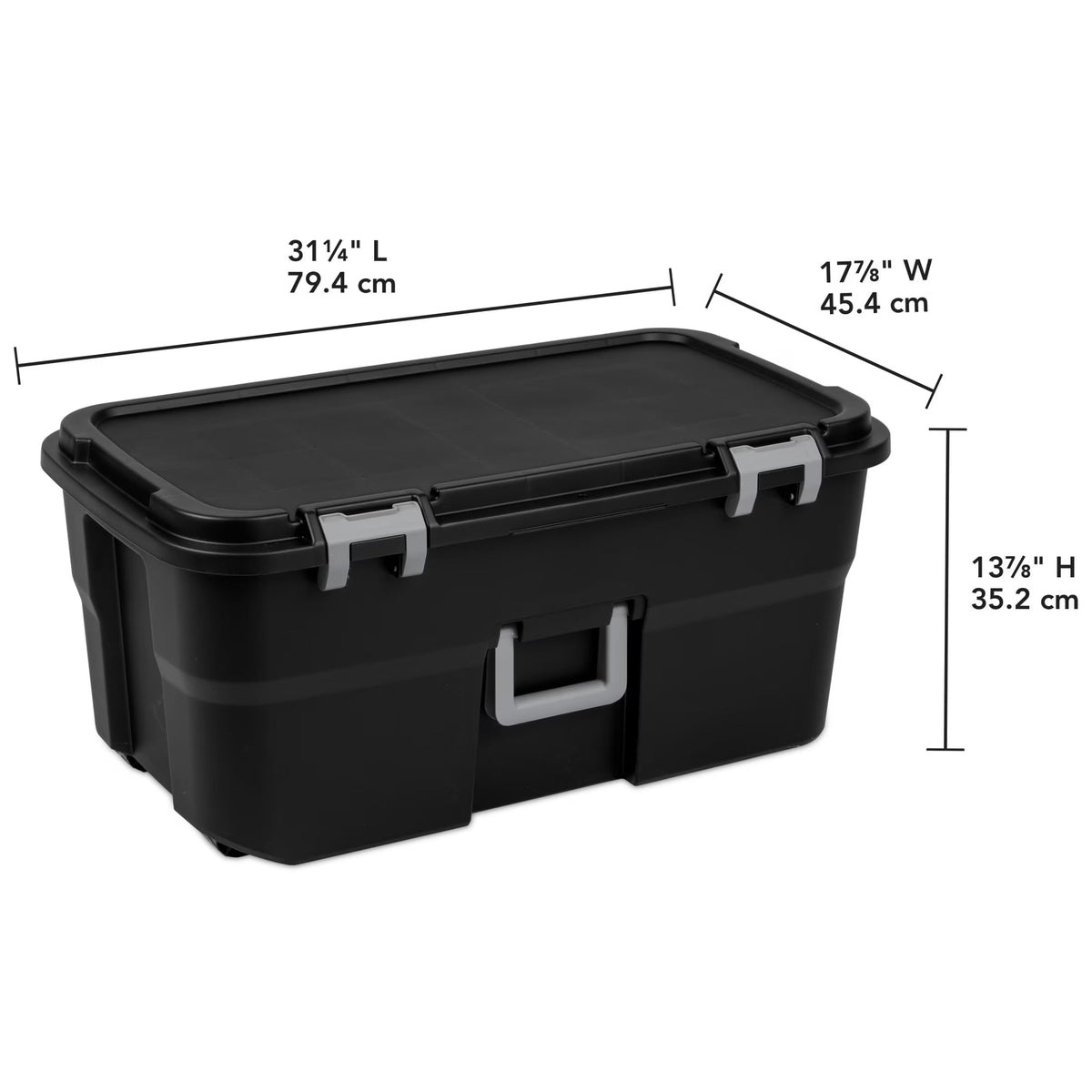 22 Gallon Black Wheeled Plastic Storage Trunk T60944