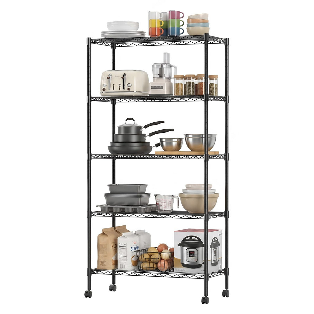 5-Tier Wire Shelf with Wheels L220423