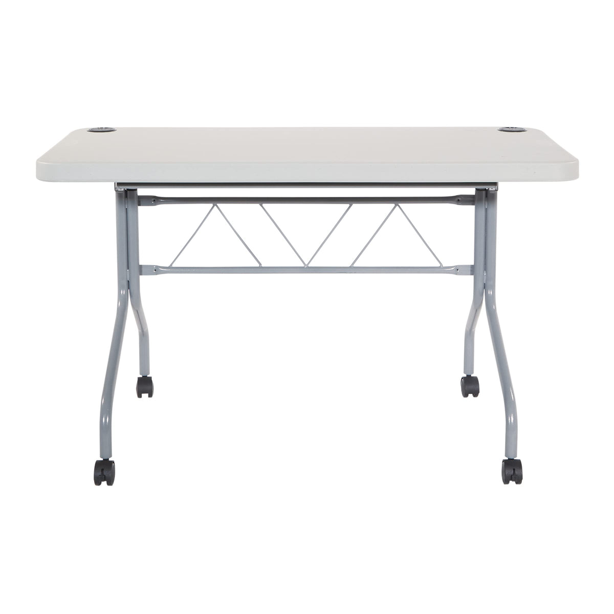 Light Gray Resin Multipurpose Flip Training Table with Locking Casters M2670