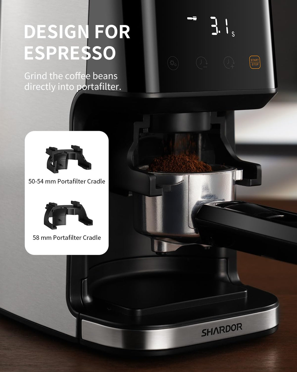 Electric Conical Burr Coffee Grinder with Timer L644070