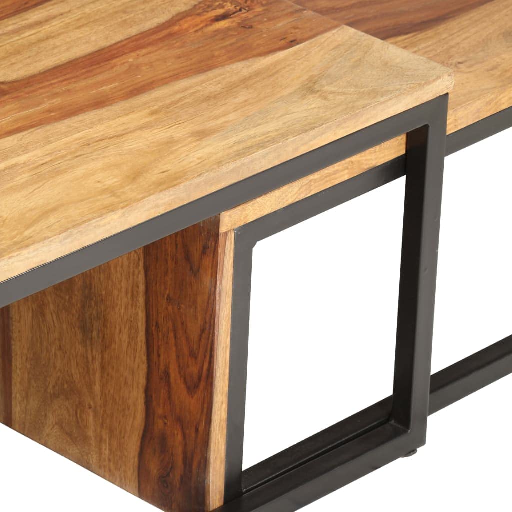 Solid Sheesham Wood Nesting Coffee Table Set E873156