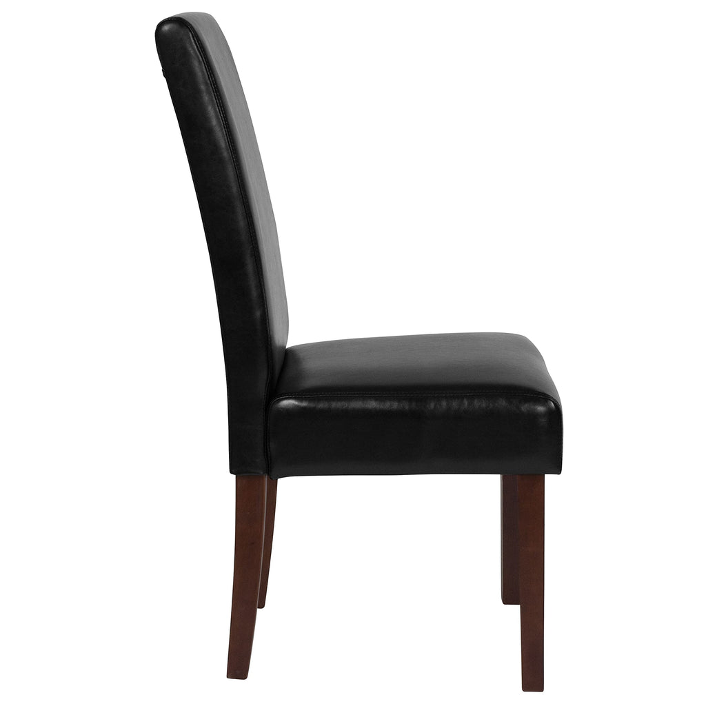Black Faux Leather Parsons Chair 6-Pack W108624
