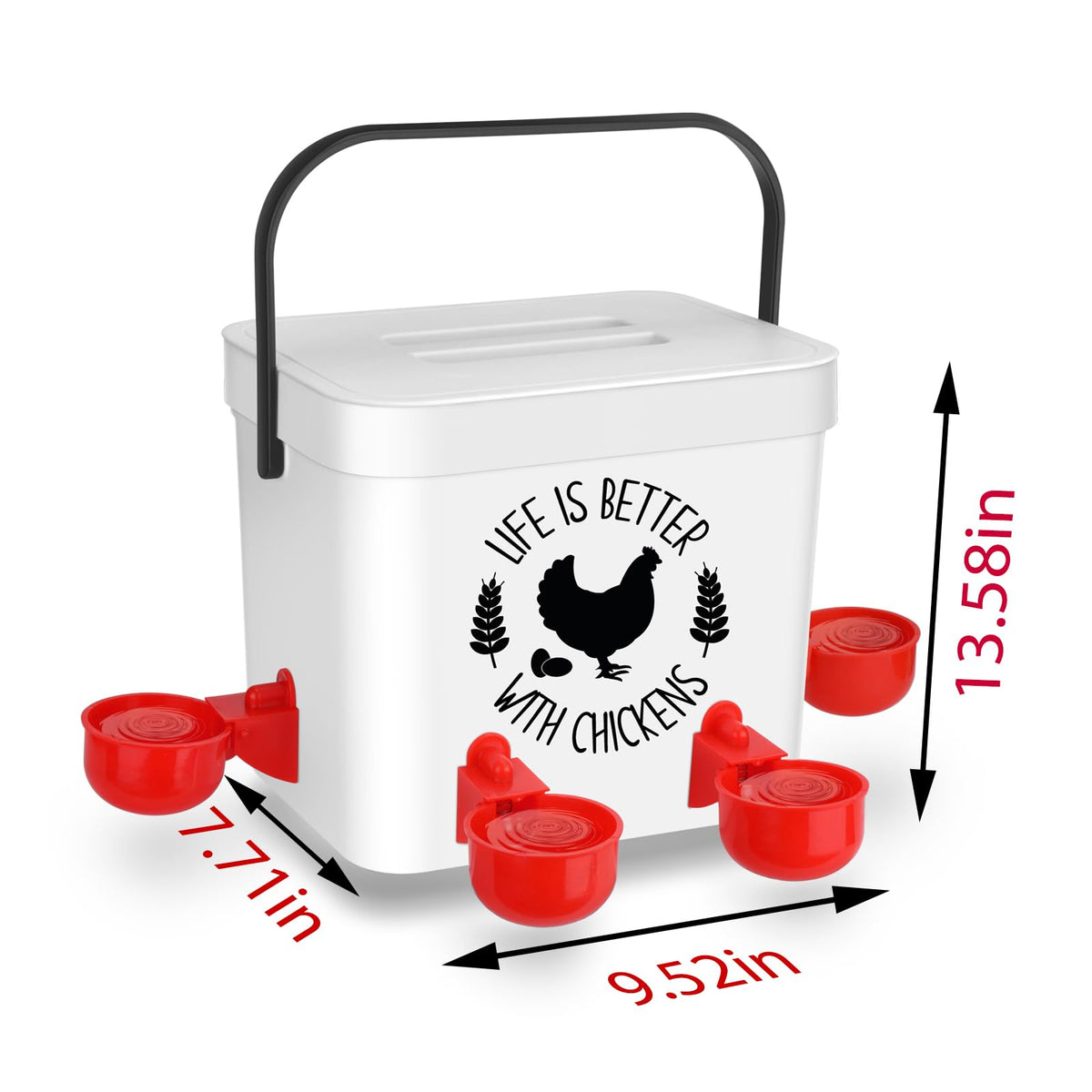 Chicken Waterer with 4 Water Cups 2 Gallon N3133