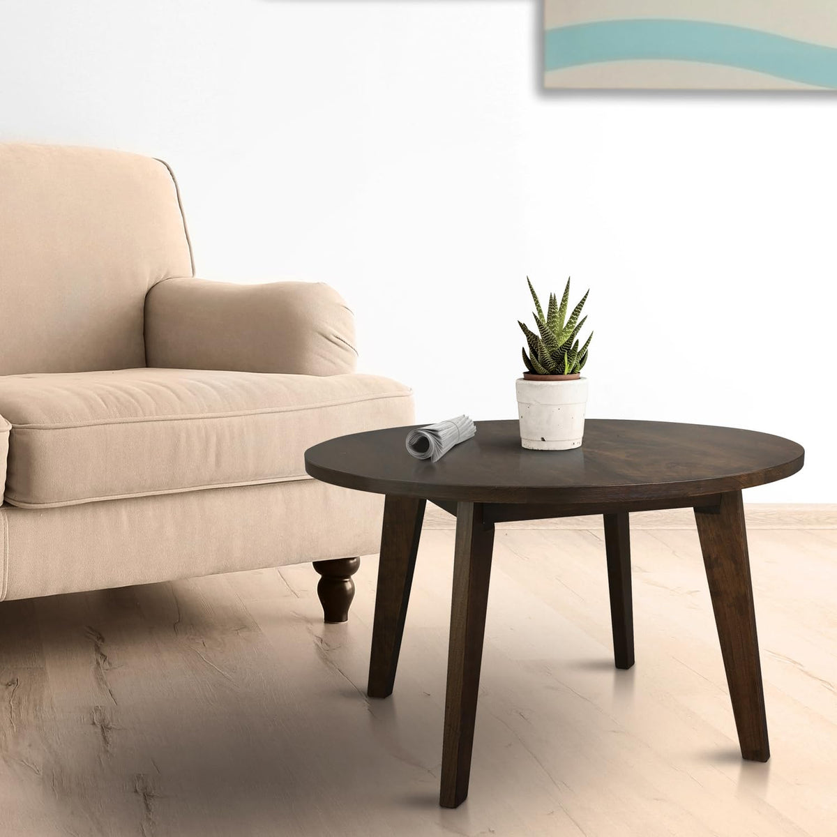Hardwood Round Coffee Table W4274