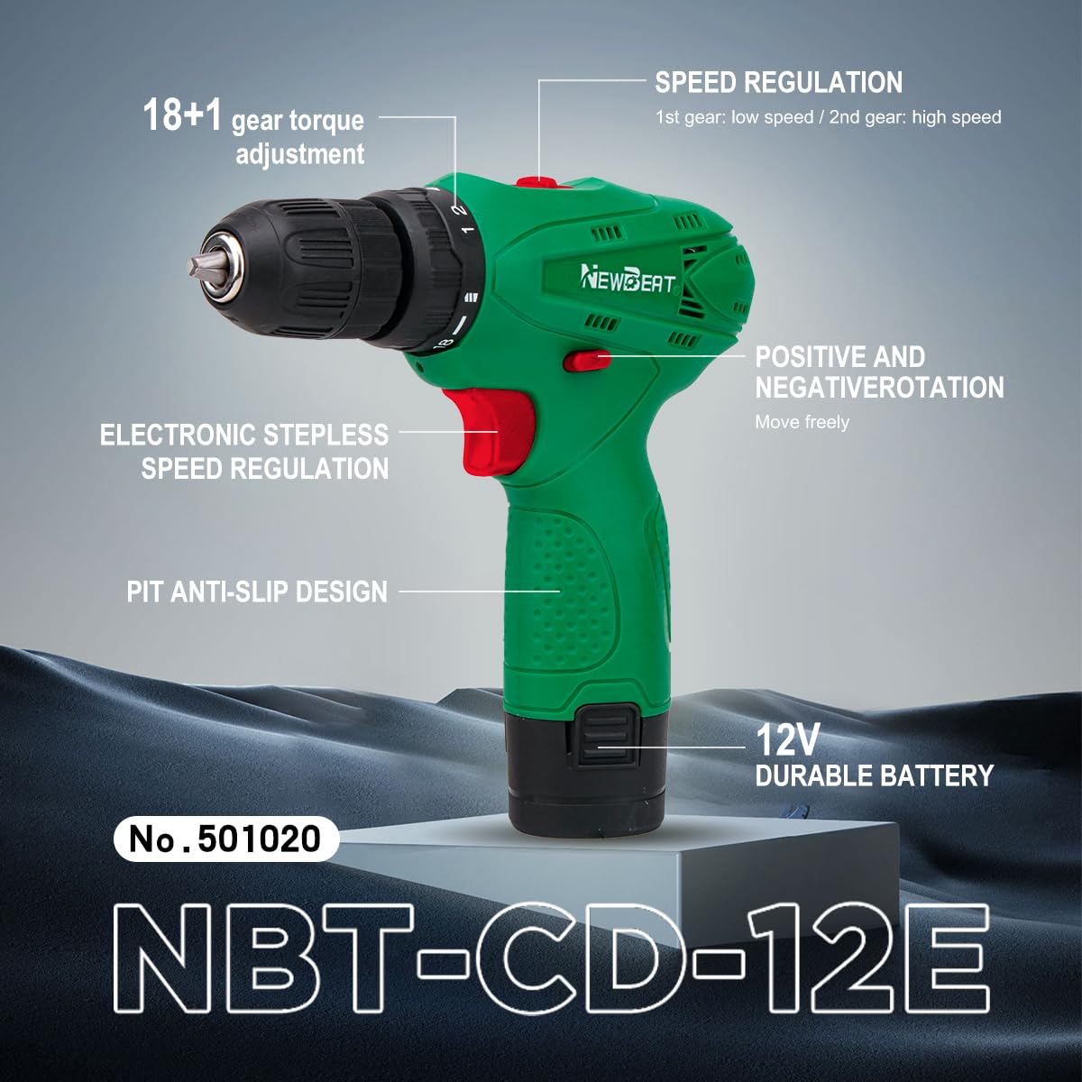 Cordless Drill Set 12V with Battery and Charger B96407