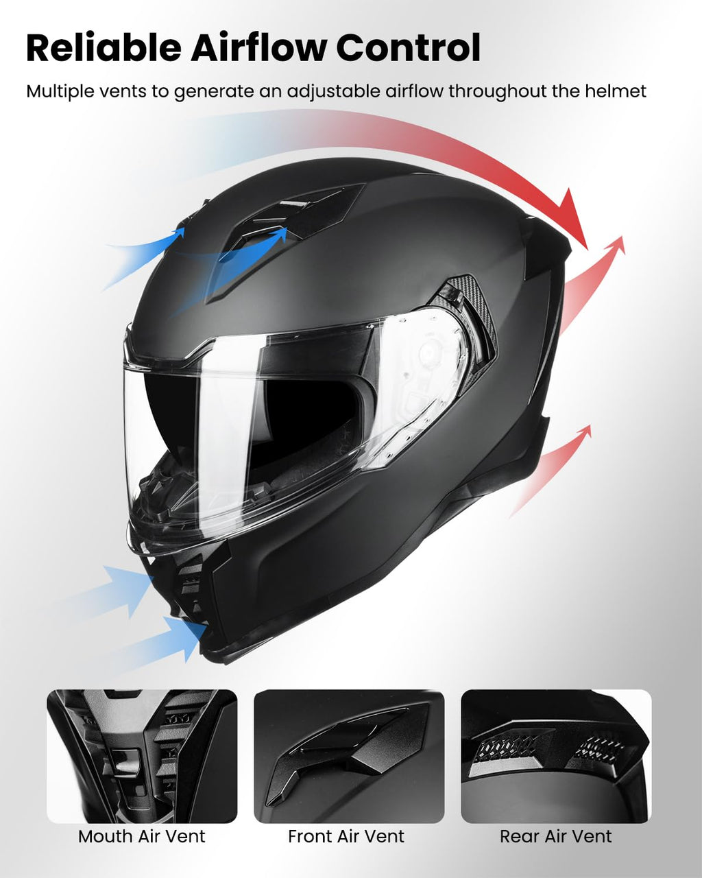 Full Face Motorcycle Helmet DOT Approved J33247