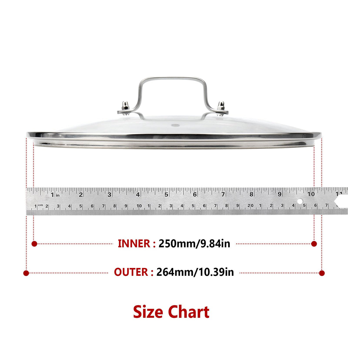 10" Tempered Glass Lid R14389