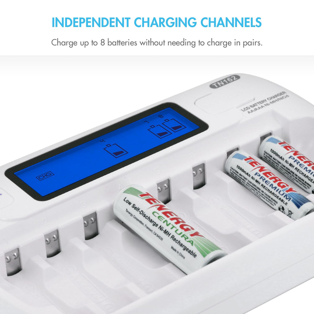 8-Bay Smart LCD Battery Charger for AA/AAA NiMH/NiCd Batteries C511