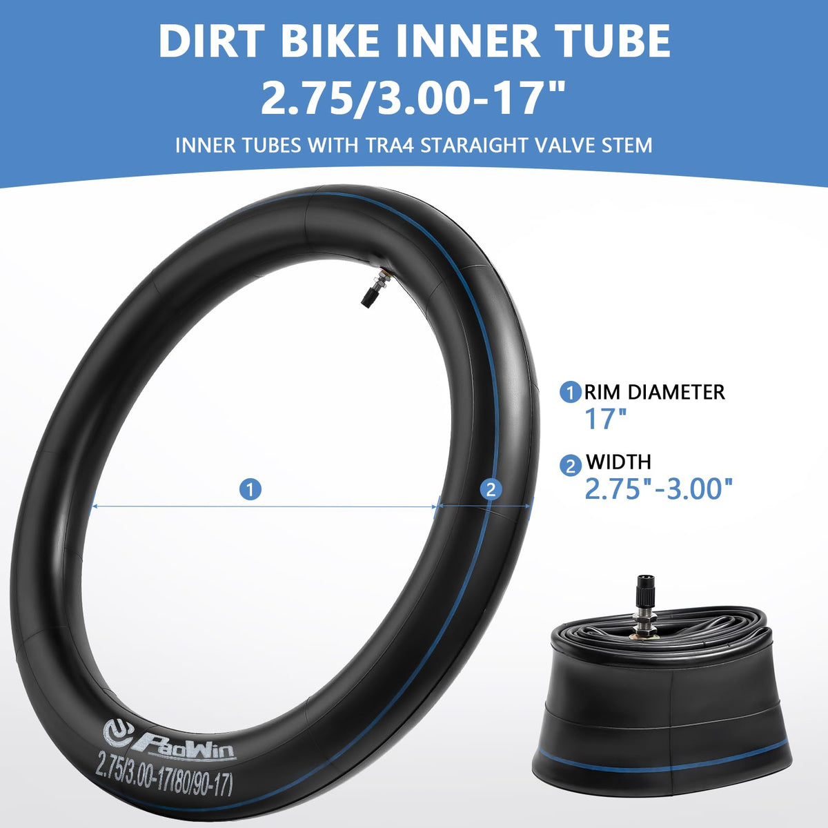 2-Pcs 2.75/3.00-17 TR4 Inner Tubes O624