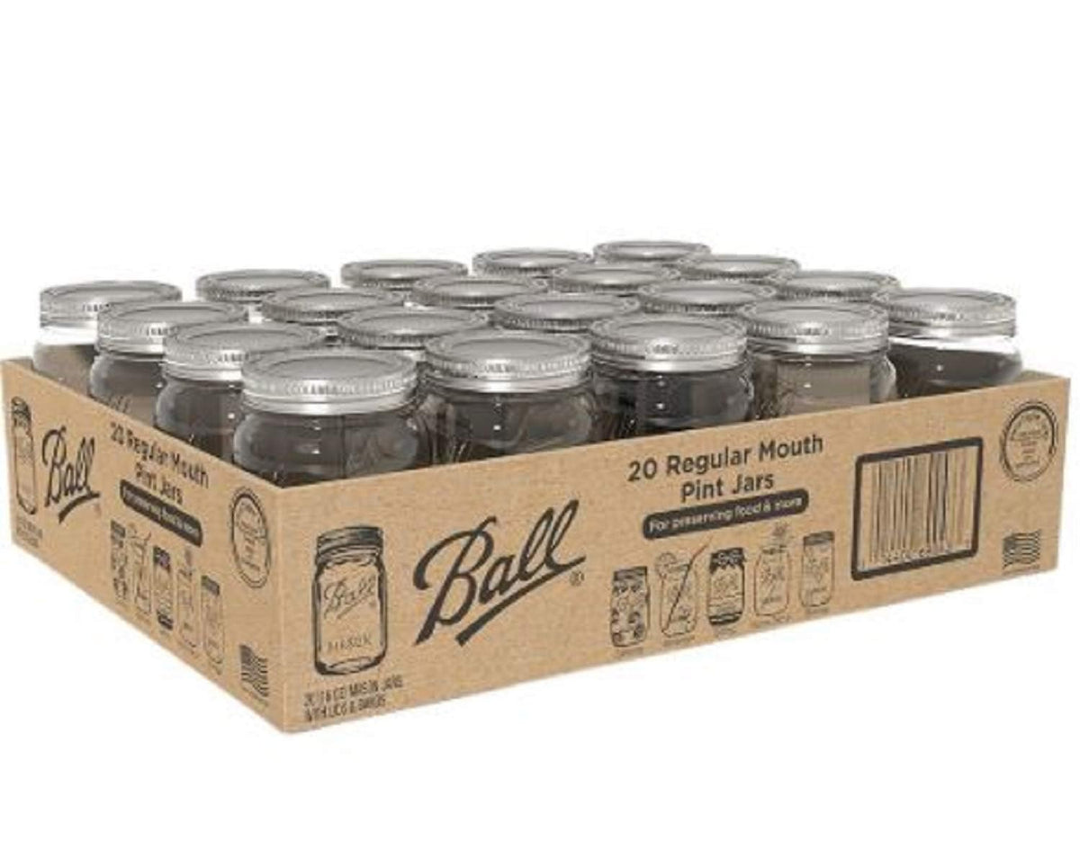 16 oz Regular Mouth Glass Canning Jars, 20 ct with Lids R712