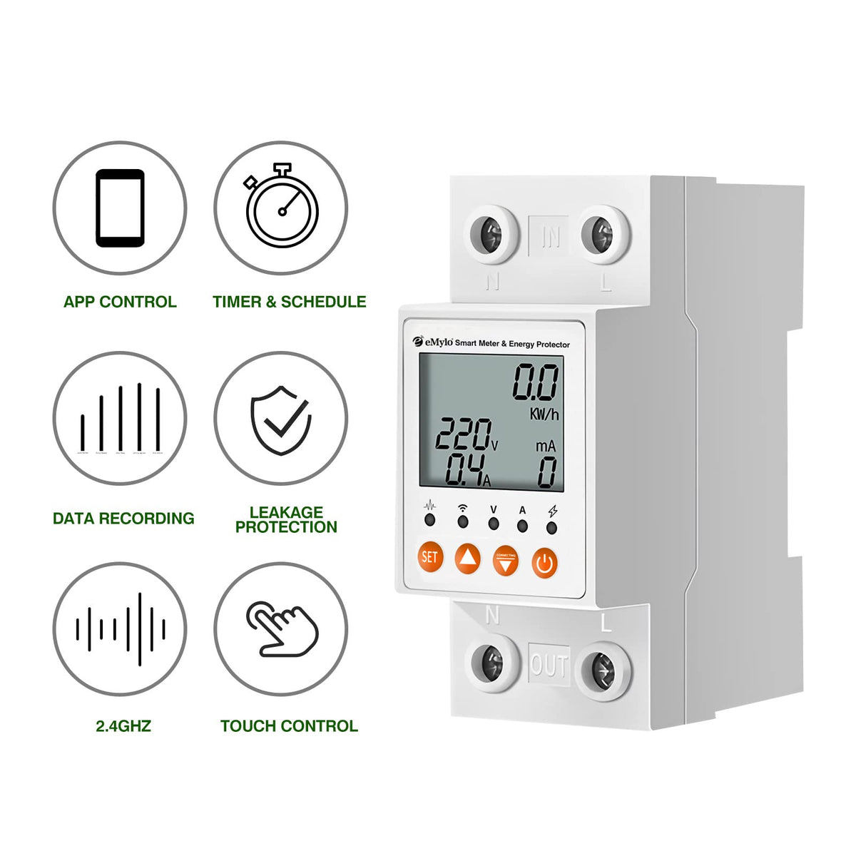 Single-Phase AC 63A 80-400V Smart Watt Meter P25923