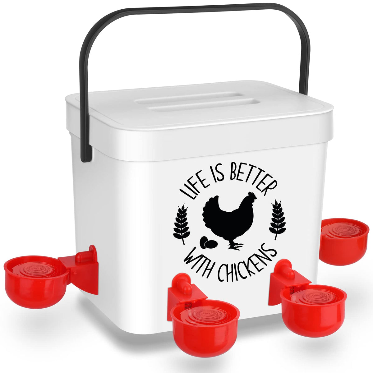 Chicken Waterer with 4 Water Cups 2 Gallon N3133