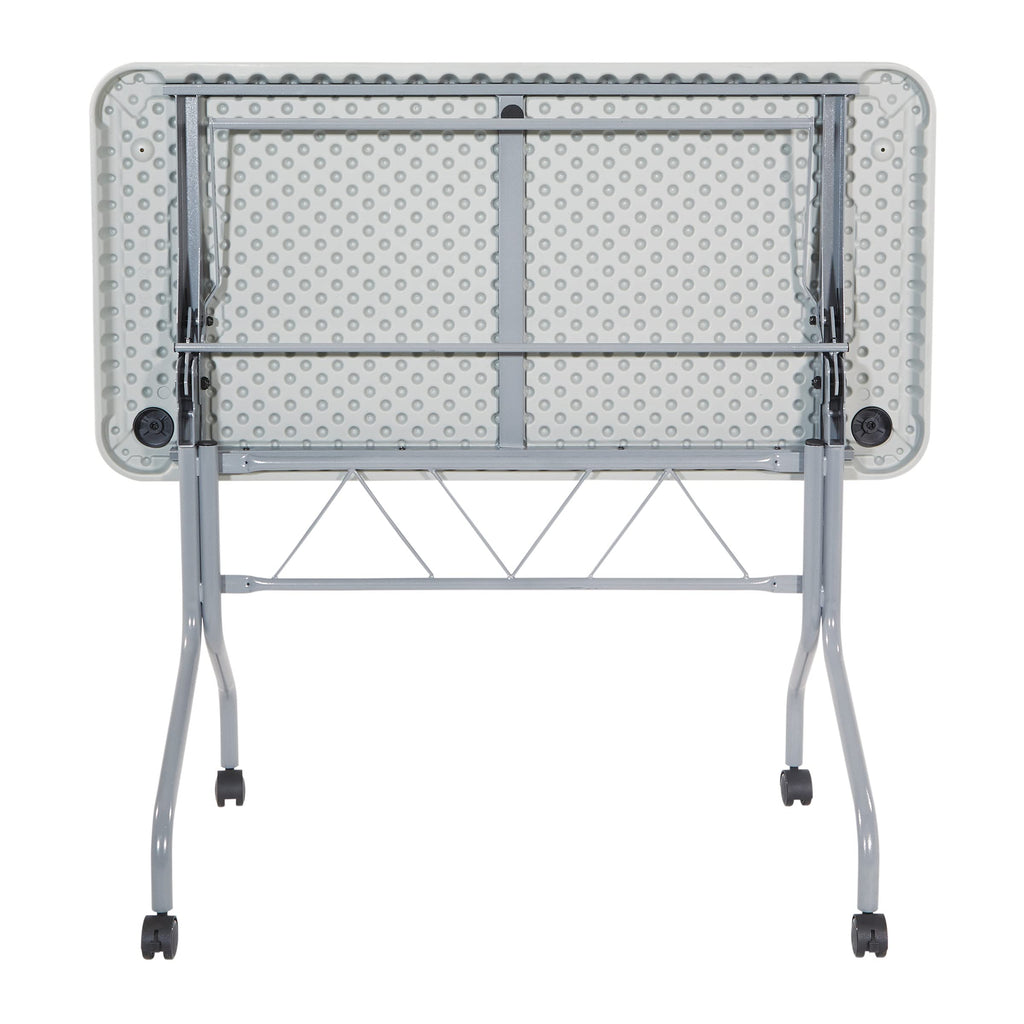 Light Gray Resin Multipurpose Flip Training Table with Locking Casters M2670