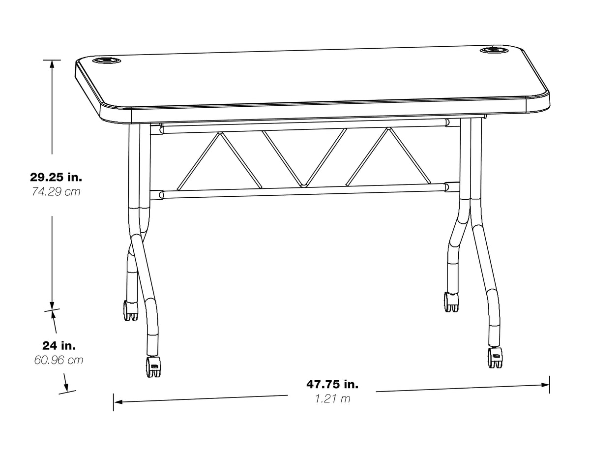 Light Gray Resin Multipurpose Flip Training Table with Locking Casters M2670