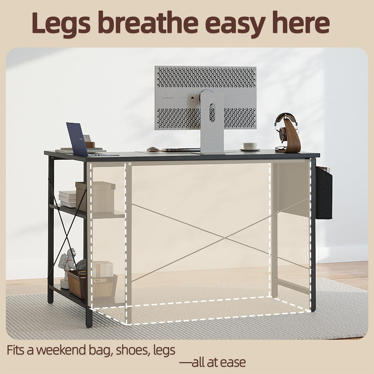 40 inch L Shaped Computer Desk with Power Outlets Y956839