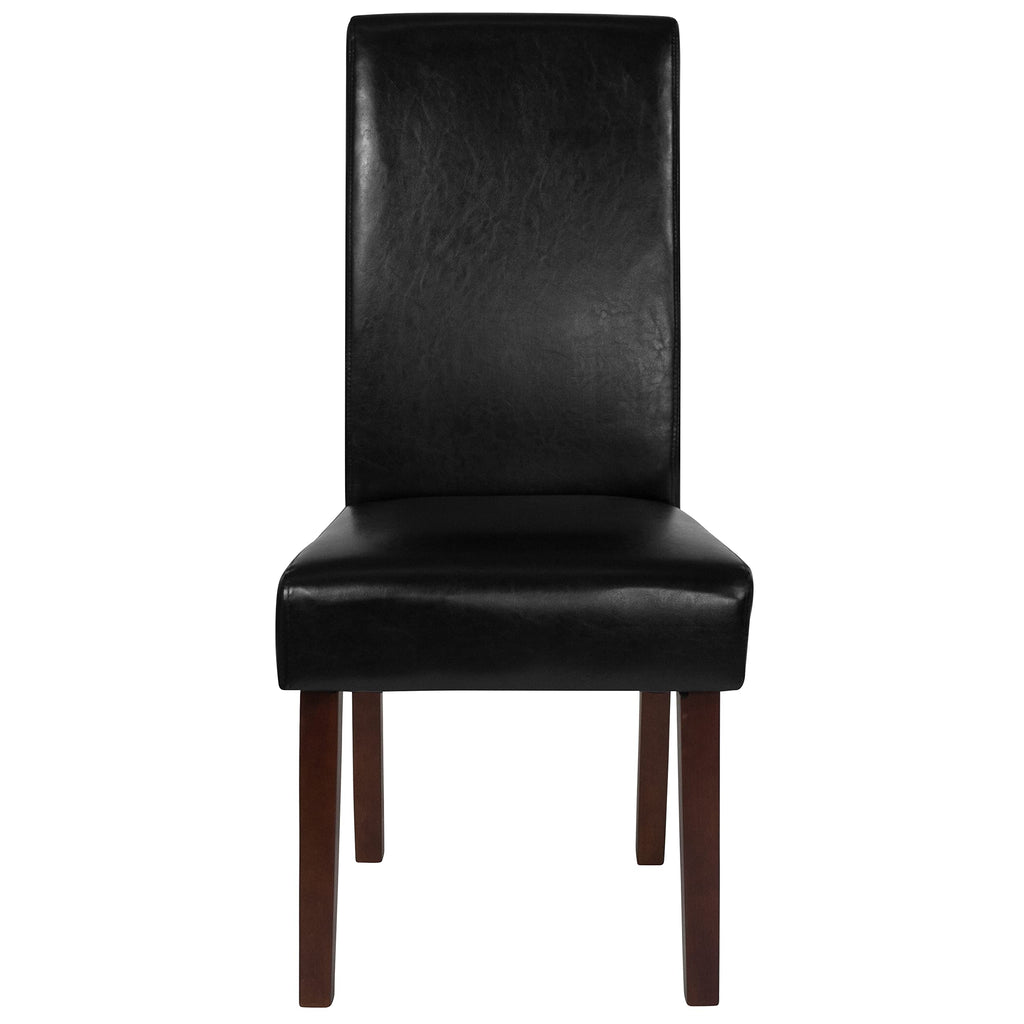 Black Faux Leather Parsons Chair 6-Pack W108624