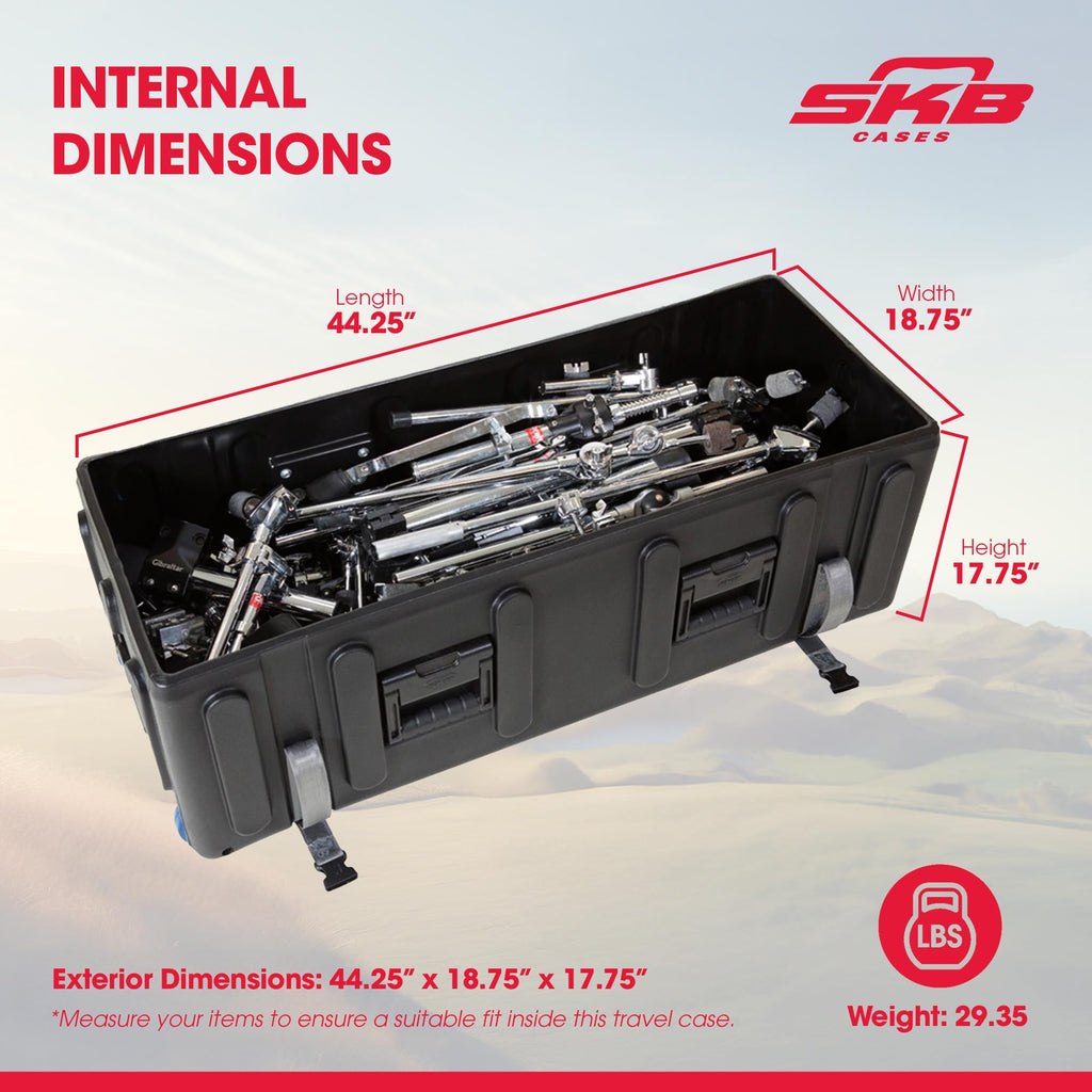 Large Drum Hardware Case with Handle & Wheels K77443