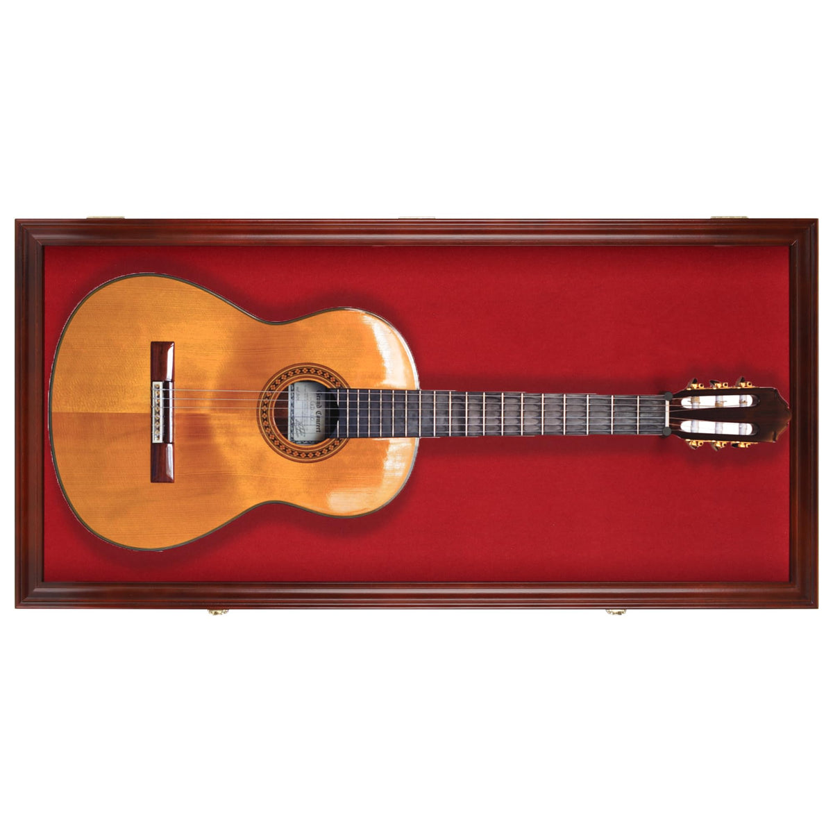 45" Acoustic Guitar Display Case Cabinet Wall Mountable Mahogany Finish X625