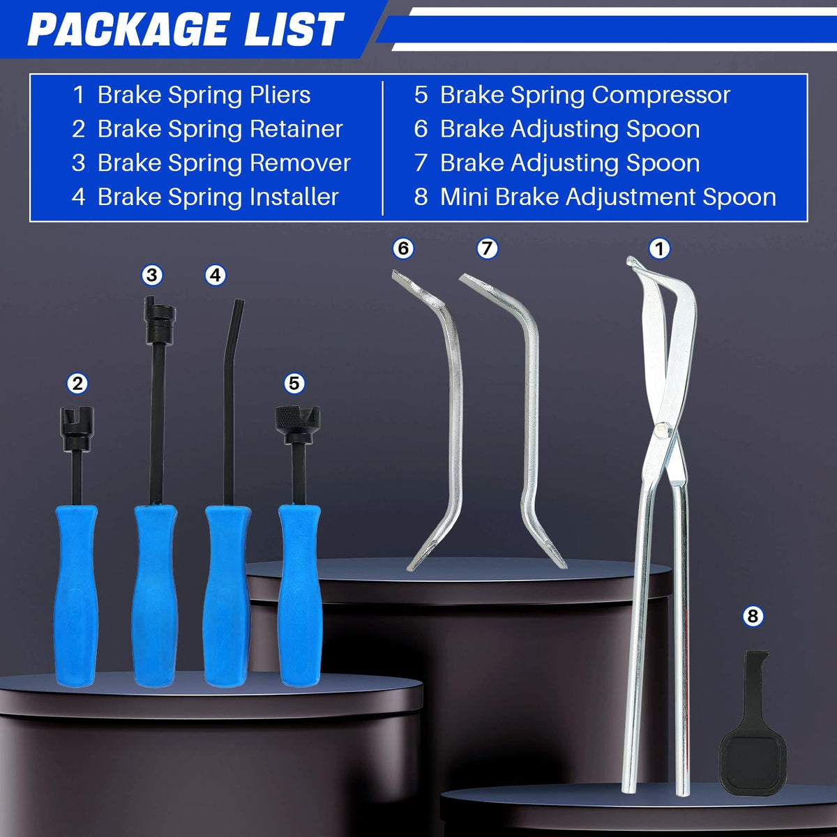 8 Pc Drum Brake Tool Kit P547251