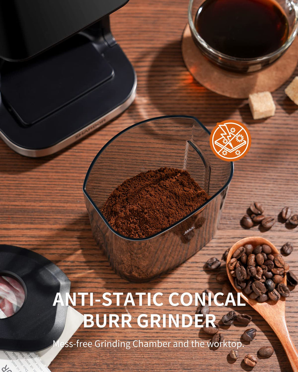 Electric Conical Burr Coffee Grinder with Timer L644070