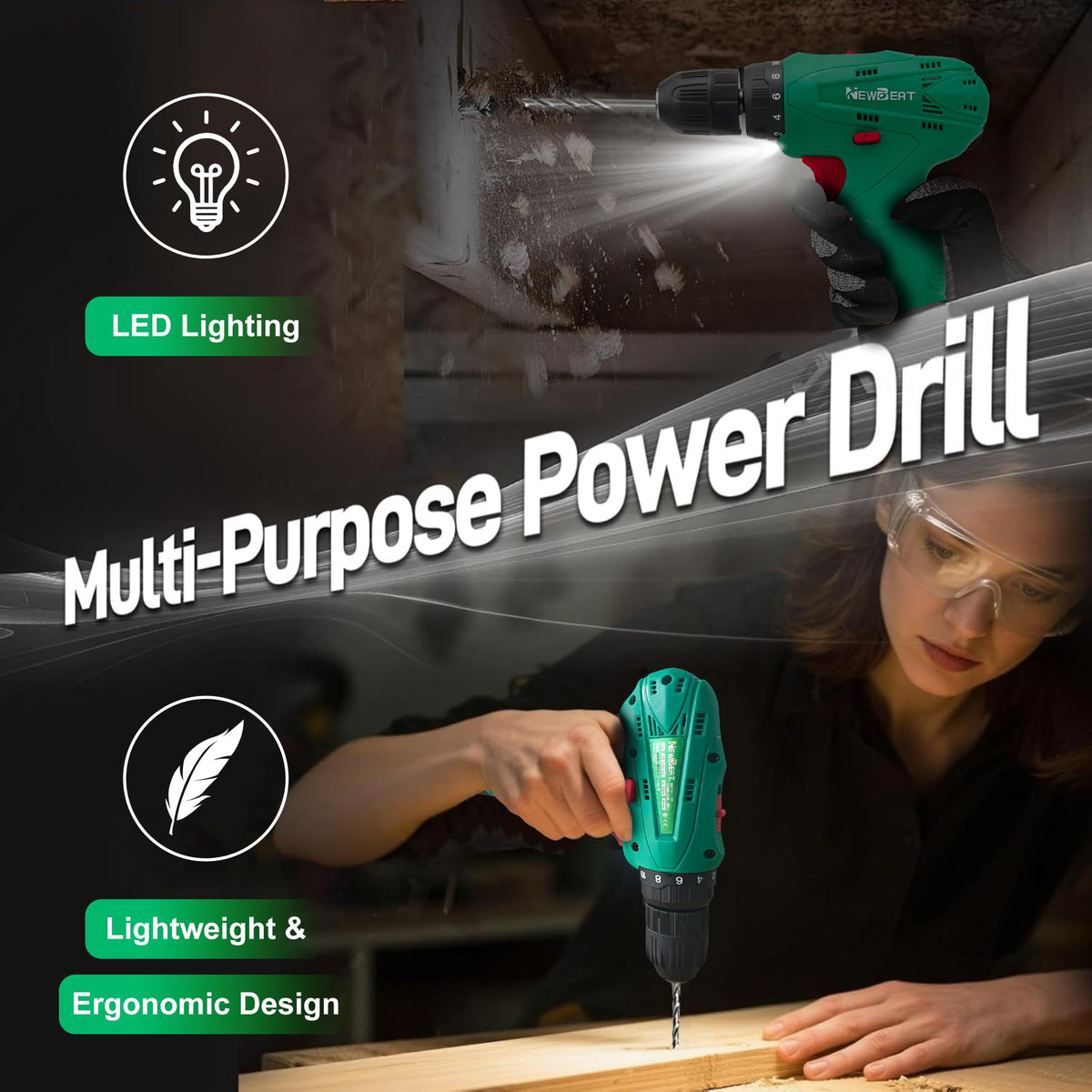 Cordless Drill Set 12V with Battery and Charger B96407