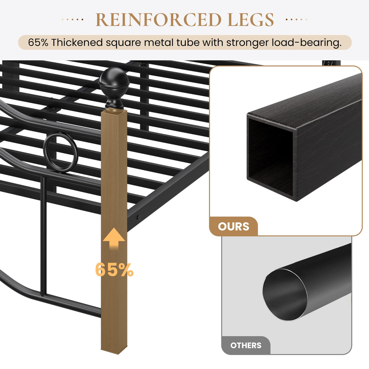 Full Size Black Metal Bed Frame N764751