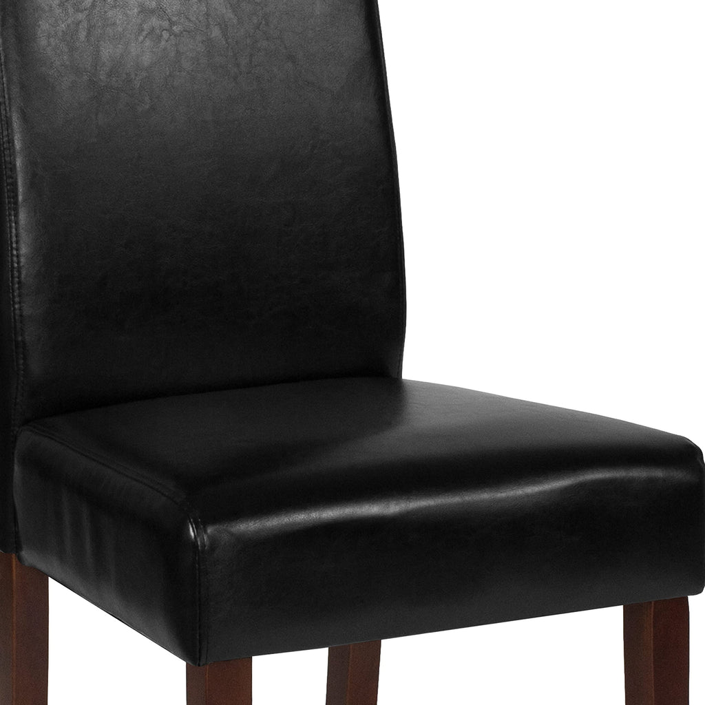 Black Faux Leather Parsons Chair 6-Pack W108624