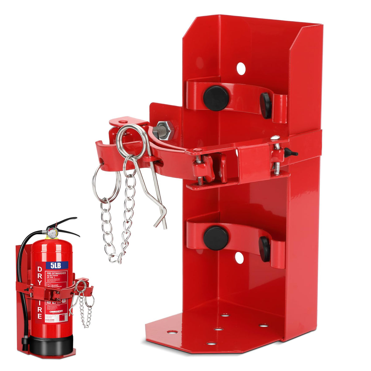 Heavy Duty Fire Extinguisher Brackets & Mounts Steel Red Y58244