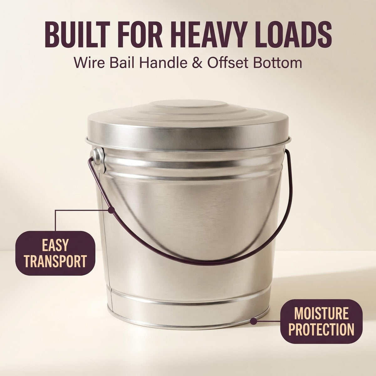 6 Gallon Galvanized Steel Storage Can with Locking Lid C643