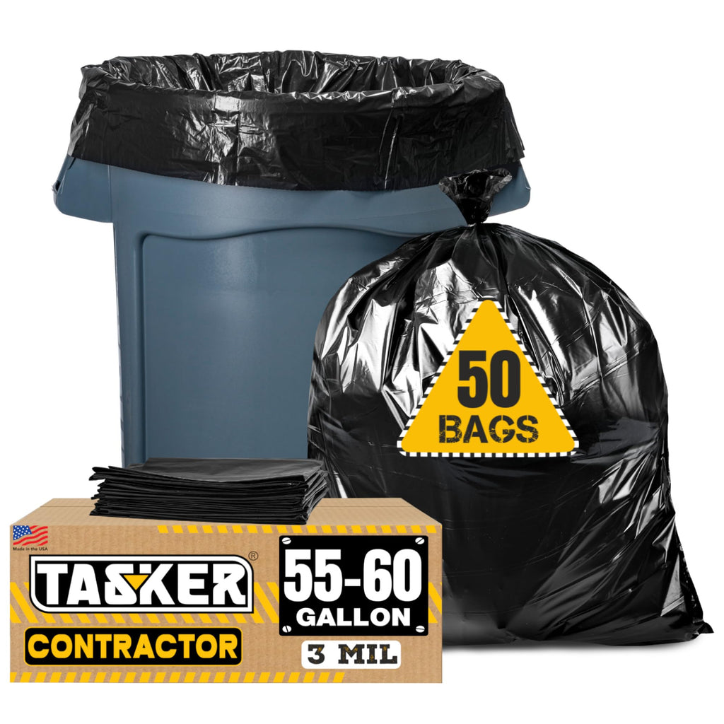 55 Gallon 3 Mil Black Contractor Garbage Bags W653