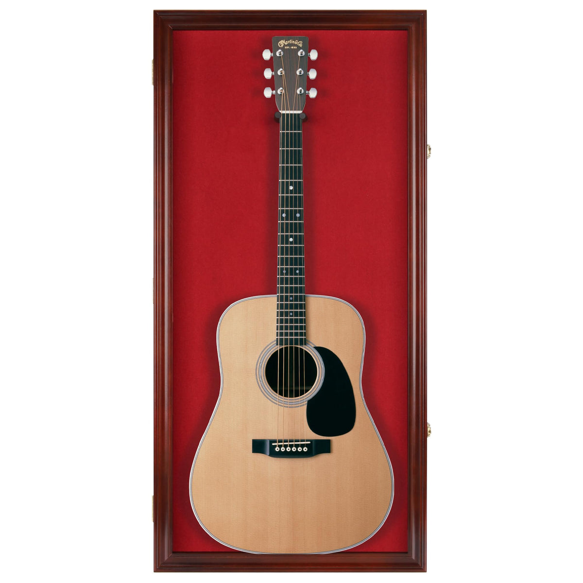 45" Acoustic Guitar Display Case Cabinet Wall Mountable Mahogany Finish X625